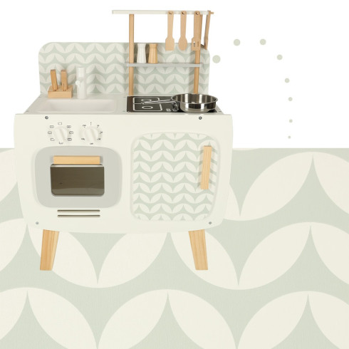 Dětská dřevěná kuchyňka LULILO retro s doplňky 73 cm