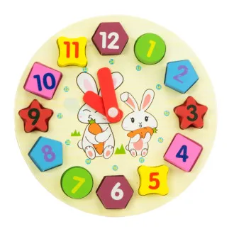 Detské drevené edukačné hodiny 18,5 cm - vkladacie kocky Detské drevené edukačné hodiny 18,5 cm - vkladacie kocky
