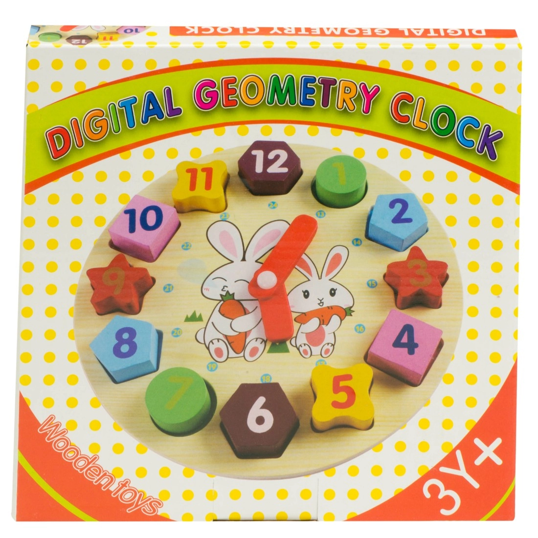 Detské drevené edukačné hodiny 18,5 cm - vkladacie kocky