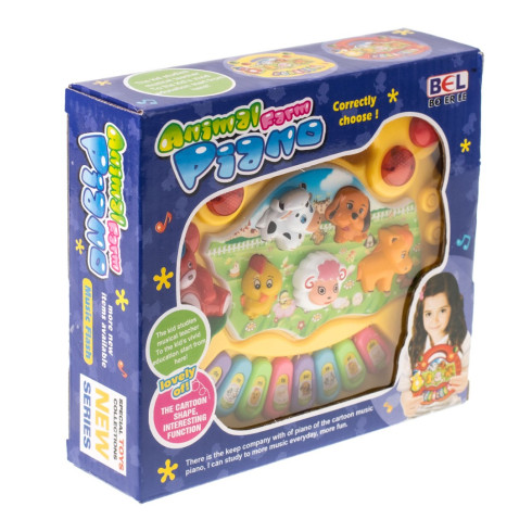 Dětský výukový klavír - zvířátka, červený