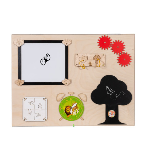 Drevená manipulačná doska montessori - obojstranná Natural 50 cm