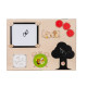 Drevená manipulačná doska montessori - obojstranná Natural 50 cm