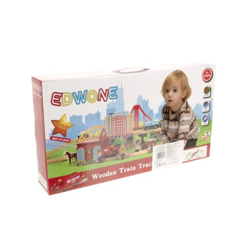 Drevená vláčiková dráha - železničná dráha s príslušenstvom 57-dielna