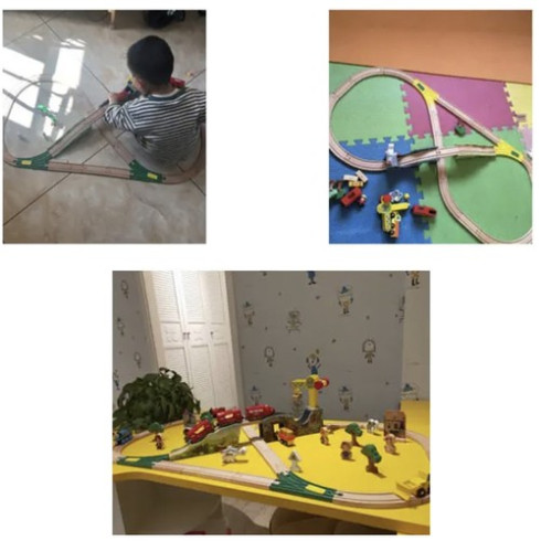 Drevená vláčiková dráha - železničná dráha s príslušenstvom 57-dielna