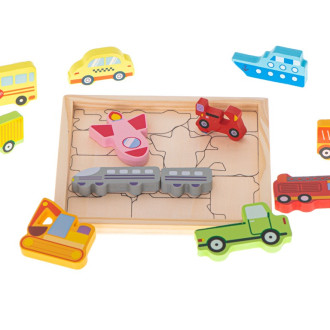 Drevené puzzle tvary vozidiel - autíčka