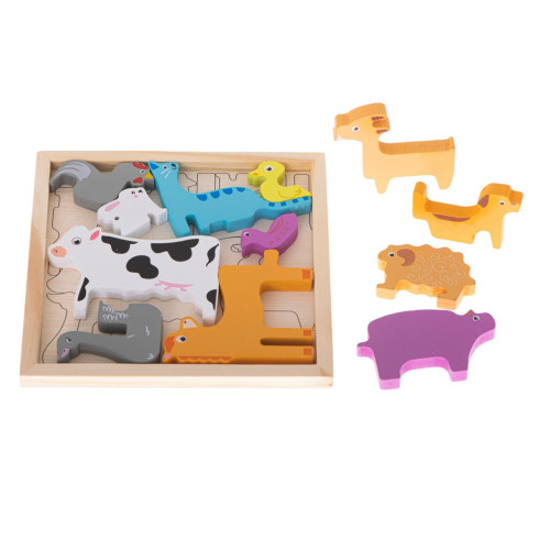 Drevené puzzle Zvieratká