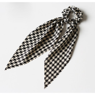 Gumička do vlasov so stuhou - vzor kohútia stopa