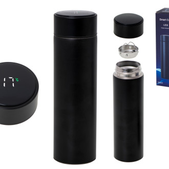 Kovová termoska LED smart - 500ml, čierna