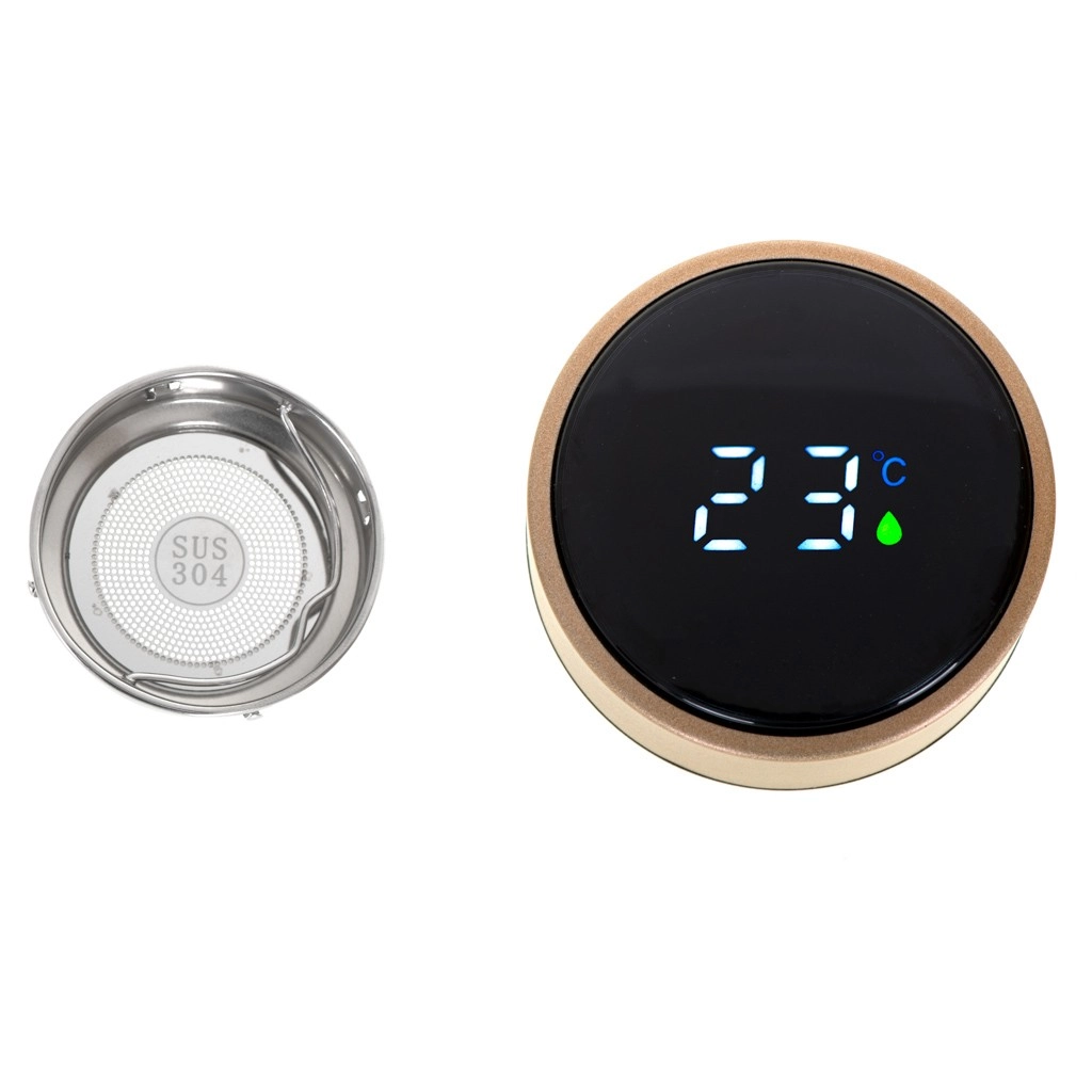 Kovová termoska LED smart - 500ml, zlatá