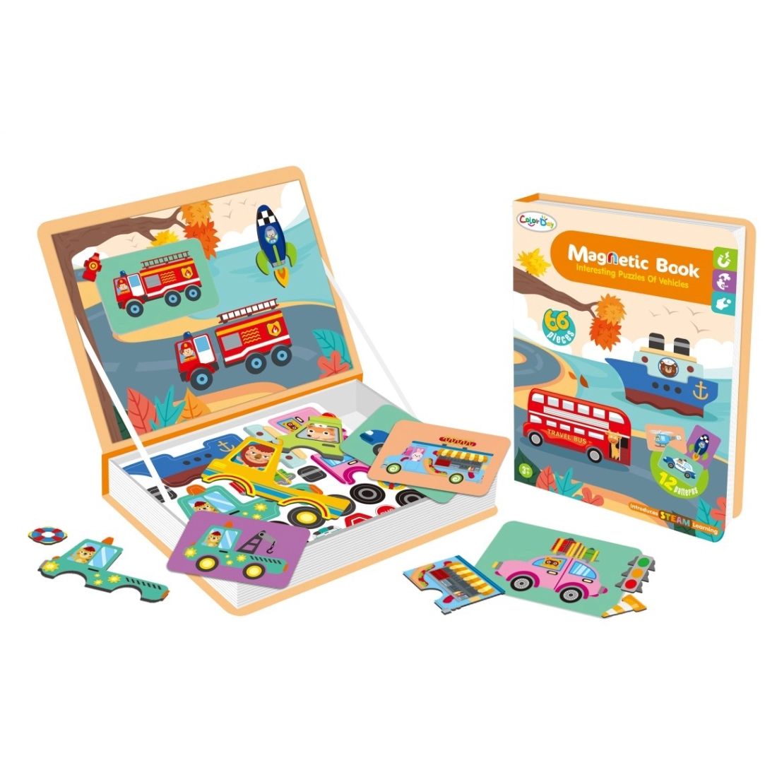 Magnetické puzzle - dopravní prostředky