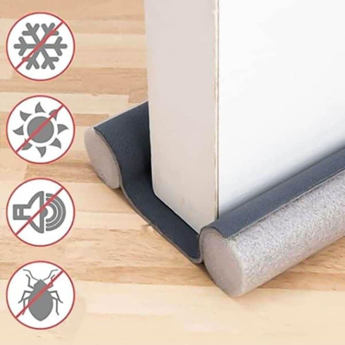 Oboustranná těsnicí lišta na dveře - šedá