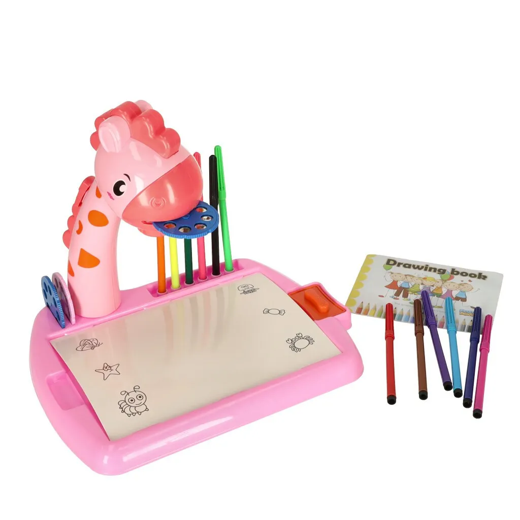 Projektor - kresliaci stôl pre deti Žirafa, ružová