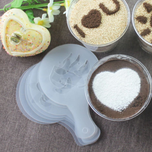 Šablony na zdobení kávy - 16ks