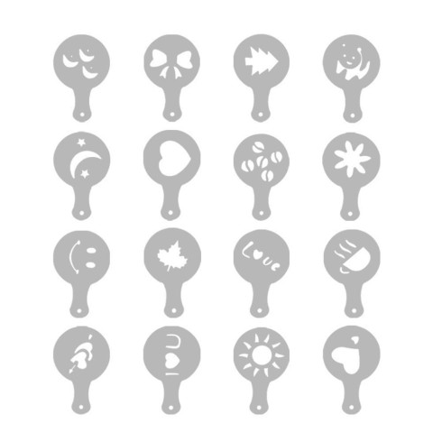 Šablony na zdobení kávy - 16ks