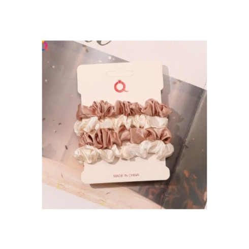 Sada 4 gumičiek do vlasov - ružová a biela