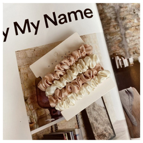 Sada 4 gumičiek do vlasov - ružová a biela