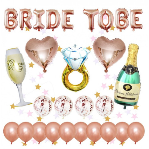 Sada balónov BRIDE TO BE + šampanské