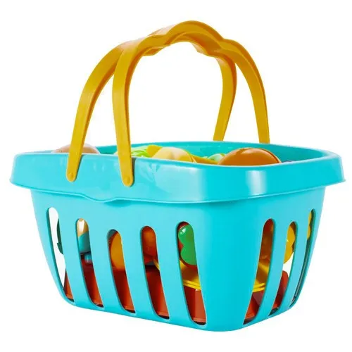 Sada zeleniny a ovocia v nákupnom košíku