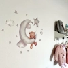 Samolepka na stenu - Medvedík na mesiaci