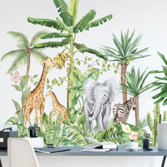Samolepka na stenu - zvieratá v džungli