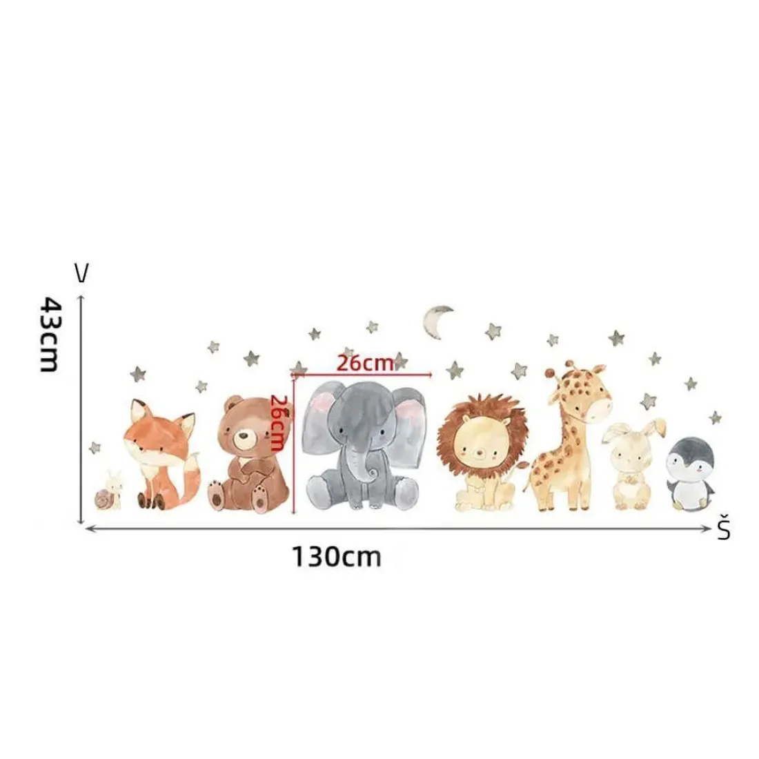 Samolepky na stenu - kreslené zvieratká