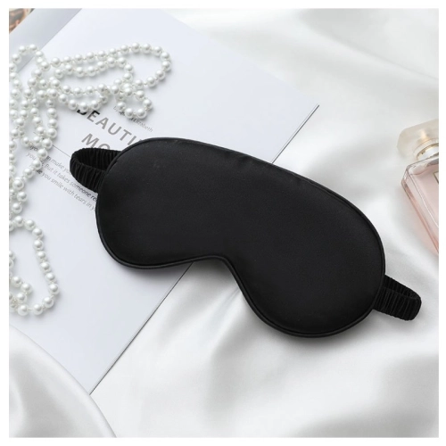 Saténová maska na spaní - černá