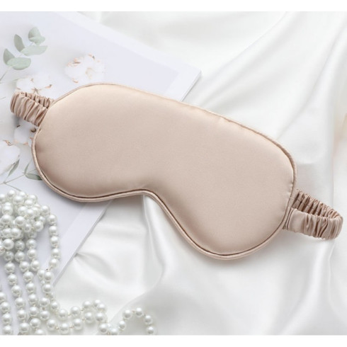 Saténová maska na spanie - krémová