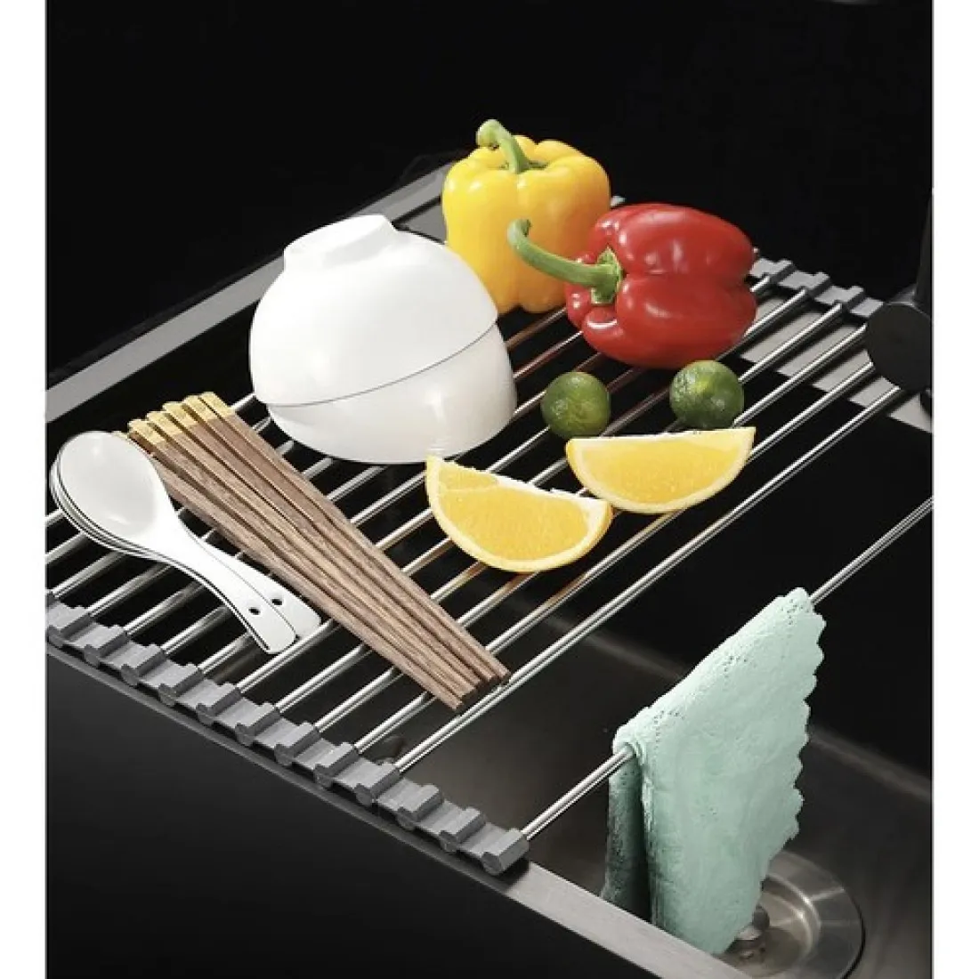 Skladací odkvapkávač na riad - výsuvný