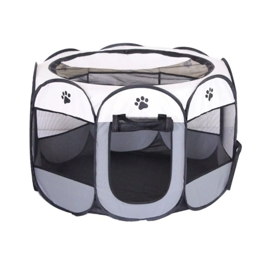 Skládací ohrádka pro psy a kočky 114 cm, velká - šedá