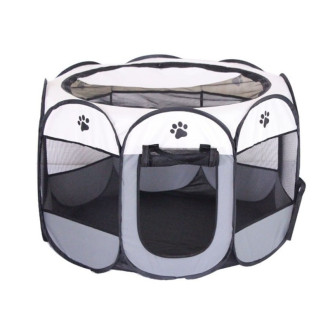 Skladacia ohrádka pre psa a mačku 114 cm, veľká - šedá