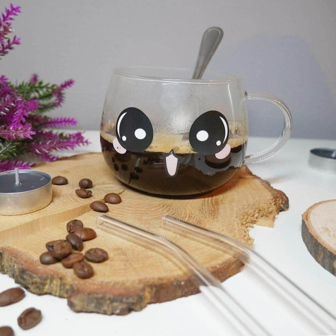 Skleněný hrnek Emoji - 450ml