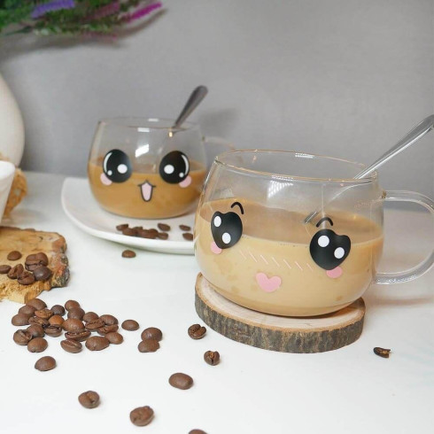 Skleněný hrnek Emoji - 450ml