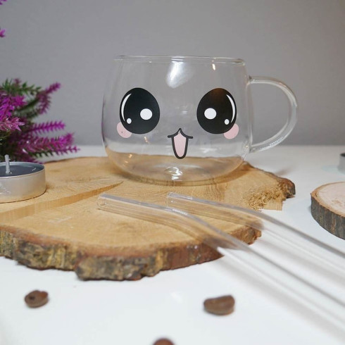 Skleněný hrnek Emoji - 450ml