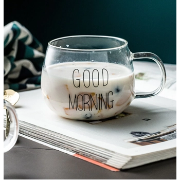 Sklenený hrnček Good morning - 330ml