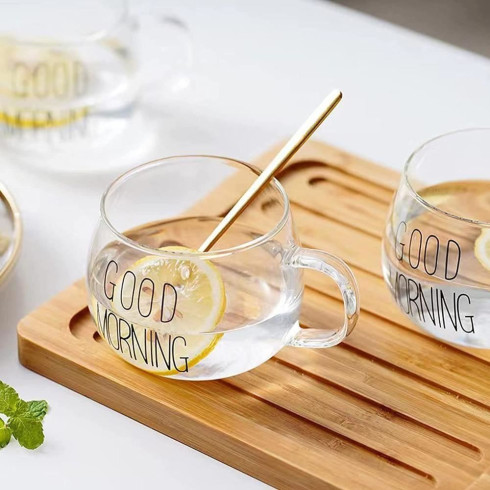 Sklenený hrnček Good morning - 330ml