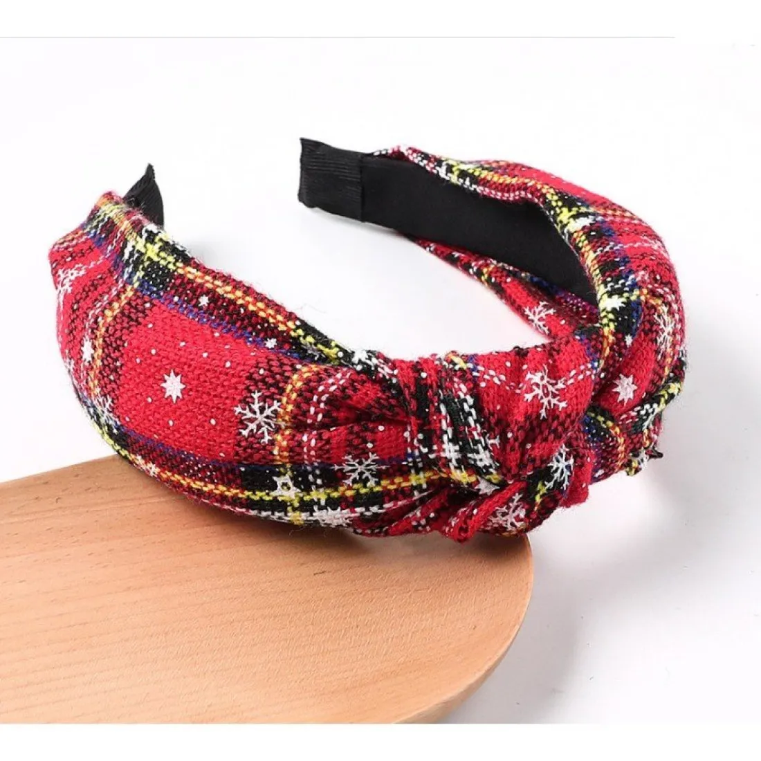 Vianočná čelenka - červeno biela