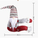 Vianočná spona na záves škriatok 38 cm - vzor pásiky