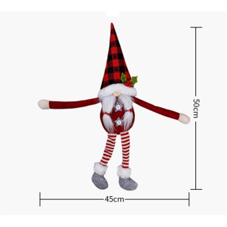 Vianočná spona na záves škriatok 50 cm - šedý