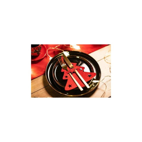 Vánoční pouzdro na příbor - stromek, sada 4 ks