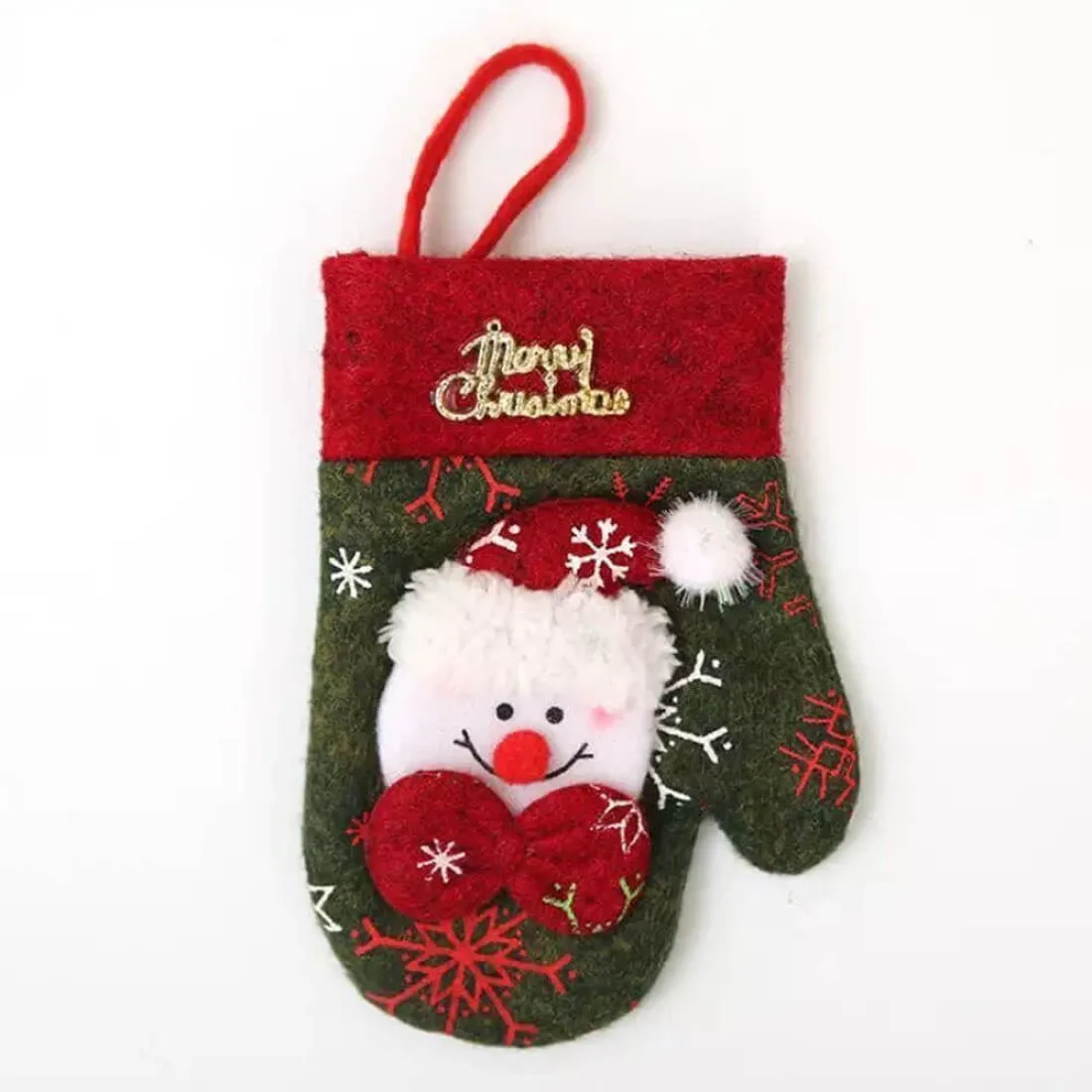 Vianočné puzdro na príbory - chňapka Snehuliak 1 ks