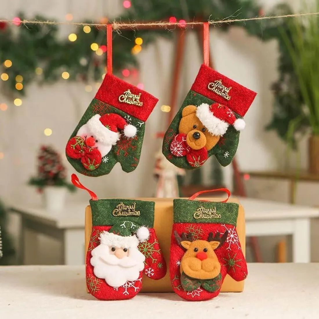 Vianočné puzdro na príbory - chňapka Snehuliak 1 ks