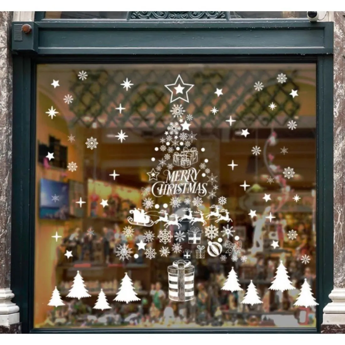 Vianočné samolepky na okná - Stromček