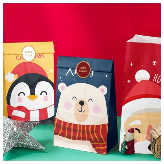 Vianočné vrecká na darčeky 6 ks