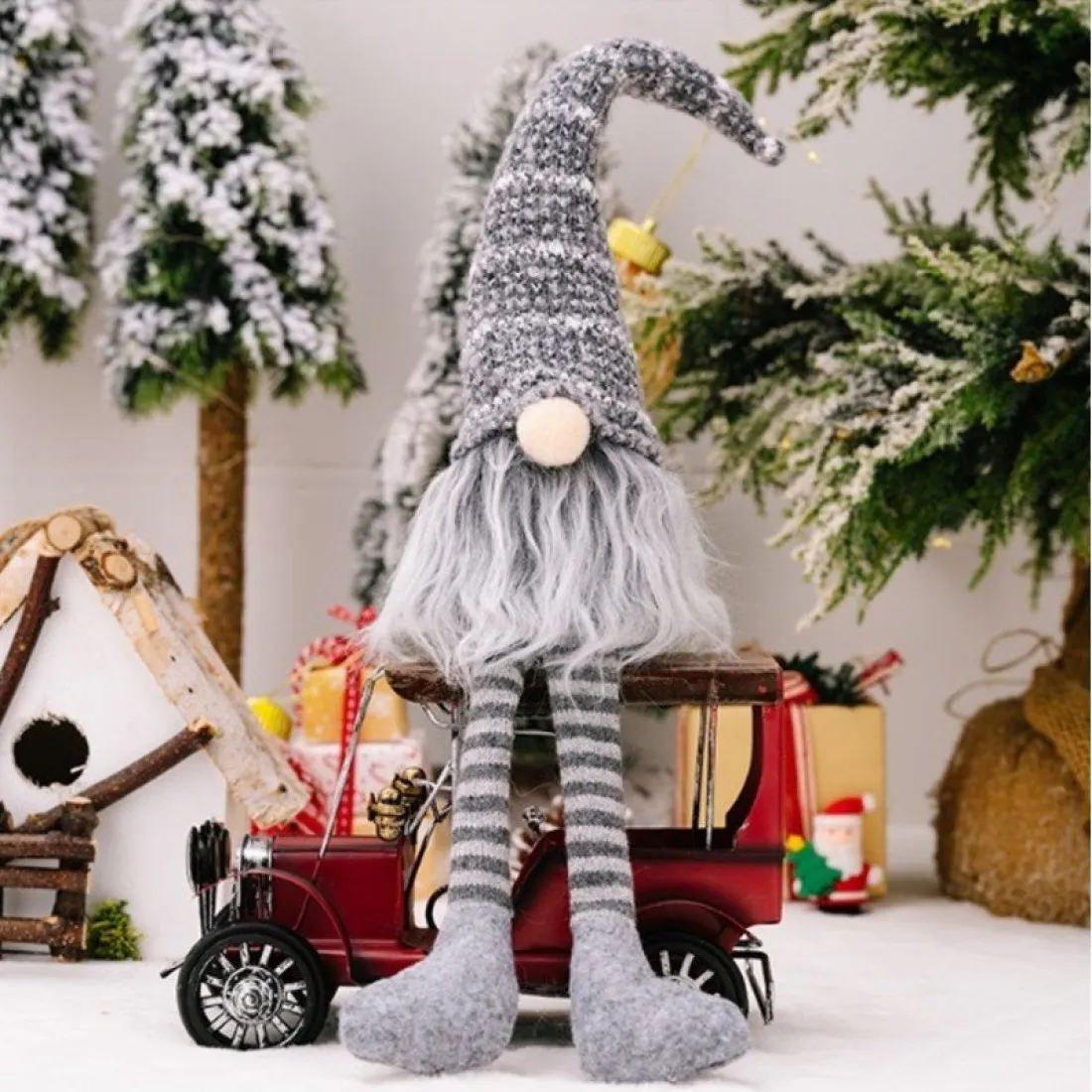 Vánoční skřítek s nastavitelnými nožičkami 34,5 cm