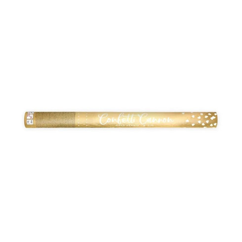 Vystreľovacie konfety - zlaté srdiečka, 60cm