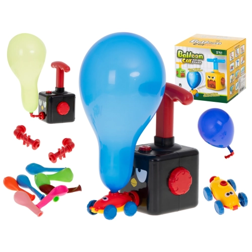 Zábavná detská hra s nafukovacími balónikmi - aerodynamická autoraketa - autičká