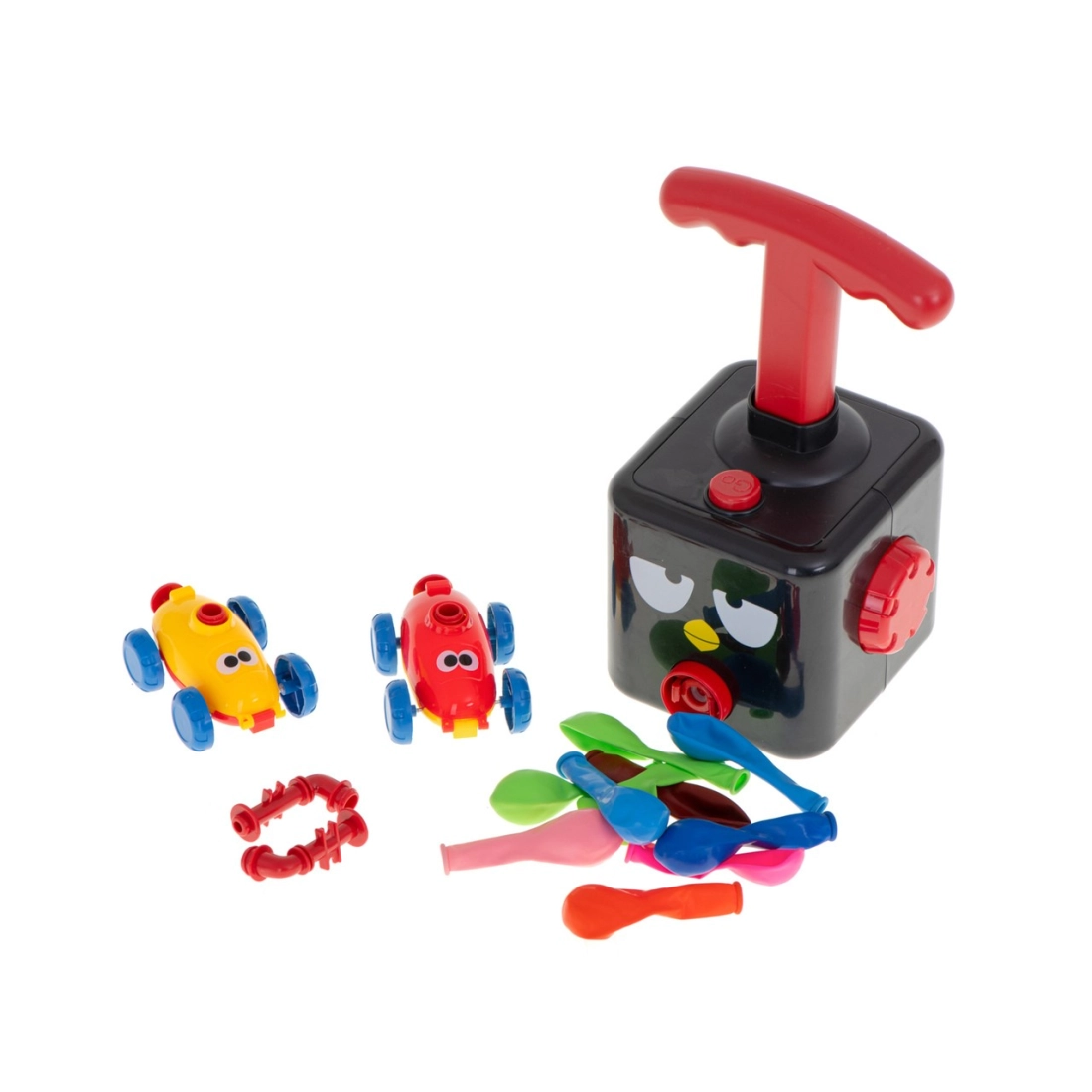 Zábavná detská hra s nafukovacími balónikmi - aerodynamická autoraketa - autičká