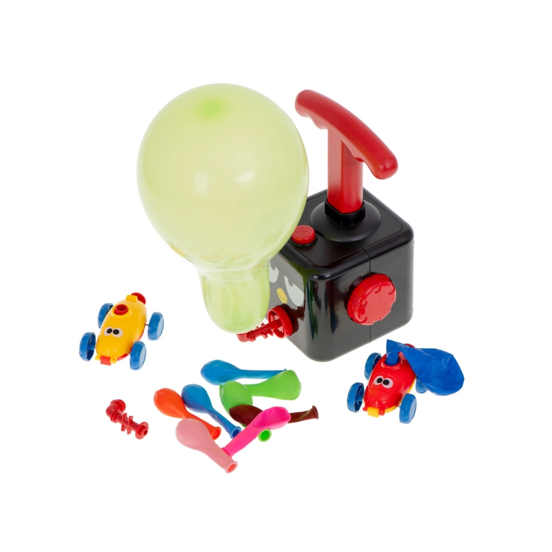 Zábavná detská hra s nafukovacími balónikmi - aerodynamická autoraketa - autičká