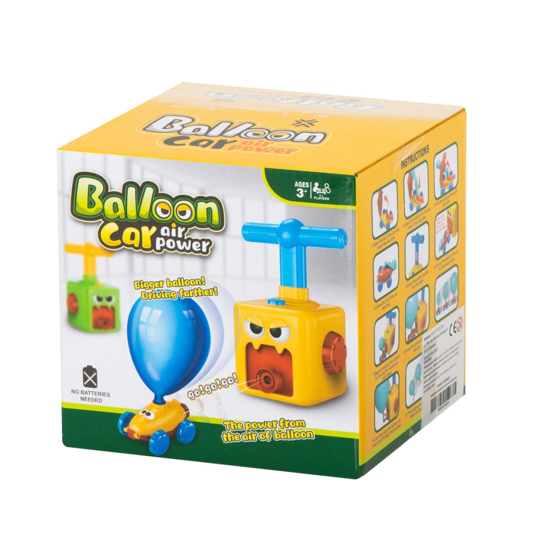 Zábavná detská hra s nafukovacími balónikmi - aerodynamická autoraketa - autičká