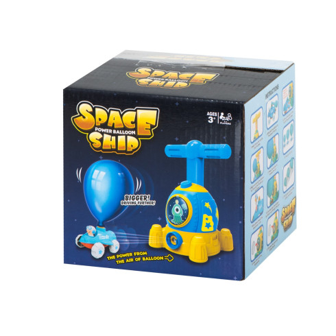 Zábavná detská hra s nafukovacími balónikmi - aerodynamická autoraketa - vesmír